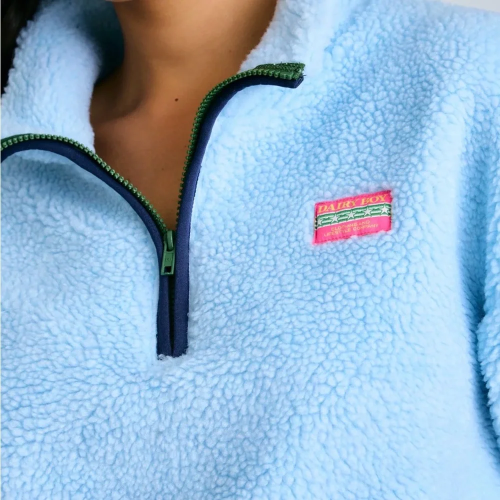 *BRAND NEW WITH TAGS* Dairy Boy Green Mountain Fleece Carolina Blue XL/XXL - Picture 2 of 3